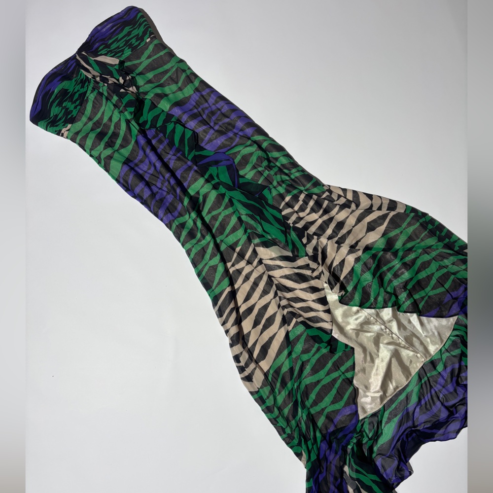 BCBG Green and Black Patterned Dress